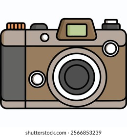 Mirrorless Camera flat vector illustration white background