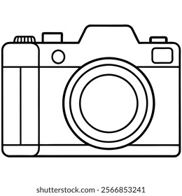 Mirrorless Camera flat vector illustration white background