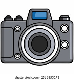 Mirrorless Camera flat vector illustration white background