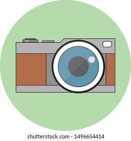 Mirrorless camera icon. Flat style vector illustrator.