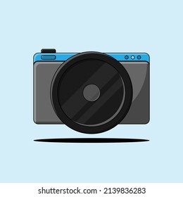 Mirrorless Camera Illustration in Flat Design