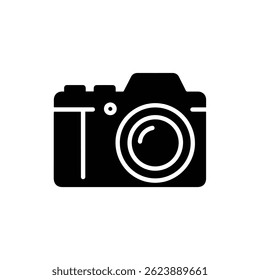 Câmera Mirrorless com Kit Lente Ícone - Preto Preenchido Design