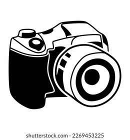 mirrorless camera logo, lens mount, black and white vector