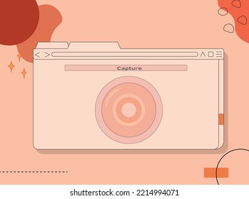 Mirrorless camera vector illustration. Fit for addtional editing of camera theme.