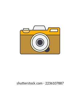 Mirrorless icon in color, isolated on white background 