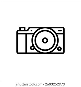 mirrorless outline icon, camera black line illustration