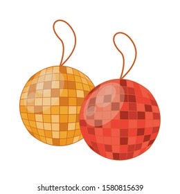 mirrors ball party hanging icon vector illustration design