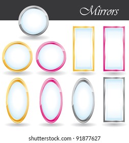 Mirrors collection. Vector icons.