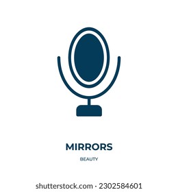 mirrors vector icon. mirrors, mirror, makeup filled icons from flat beauty concept. Isolated black glyph icon, vector illustration symbol element for web design and mobile apps