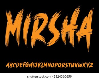 MIRSHA, Modern condensed elegant and stencil sans serif display font vector.