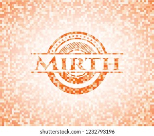 Mirth abstract orange mosaic emblem