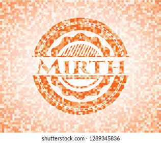 Mirth abstract orange mosaic emblem