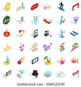 Mirth icons set. Isometric set of 36 mirth vector icons for web isolated on white background