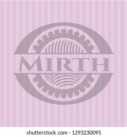 Mirth retro pink emblem