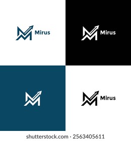 Mirus Letter M Logo with Arrow Design in a Minimalist and Professional Style

