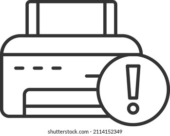 Mis configured Device Vector Icon Design, Offset Printing Symbol, Digital Printer Services Sign, Cmyk Color print equipment Stock illustration, Problem in Printer Concept, 