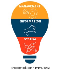 MIS - Management Information System  acronym. business concept background.  vector illustration concept with keywords and icons. lettering illustration with icons for web banner, flyer, landing page