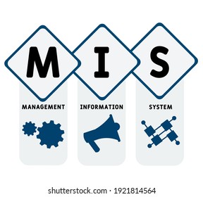 MIS - Management Information System acronym. business concept background. vector illustration concept with keywords and icons. lettering illustration with icons for web banner, flyer, landing page