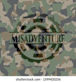 Misadventure on camo texture. Vector Illustration. Detailed.