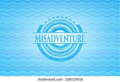 Misadventure water representation emblem background.