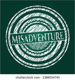 Misadventure written on a blackboard. Vector Illustration. Detailed.