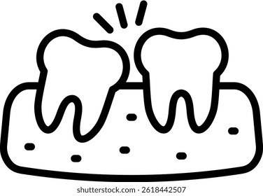 Misaligned Icon Line Vector Illustration
