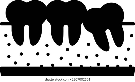 Misaligned wisdom teeth concept, Third molar tooth vector icon design, odontology symbol, oral medicine sign, Dental instrument stock illustration