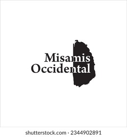 Misamis Occidental Philippines map and black lettering design on white background