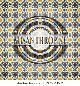 Misanthropist arabic emblem background. Arabesque decoration.