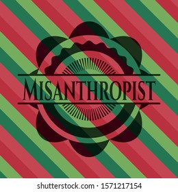 Misanthropist christmas style emblem. Vector Illustration. Detailed.