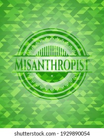 Misanthropist green emblem with mosaic ecological style background. Vector Illustration. Detailed. 