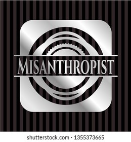 Misanthropist silvery emblem or badge