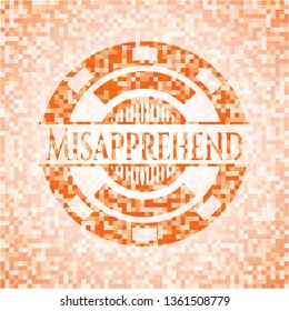 Misapprehend abstract orange mosaic emblem