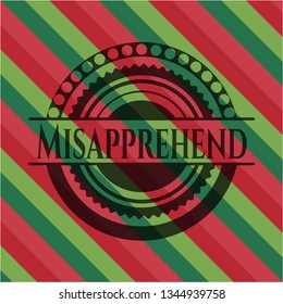 Misapprehend christmas colors emblem.