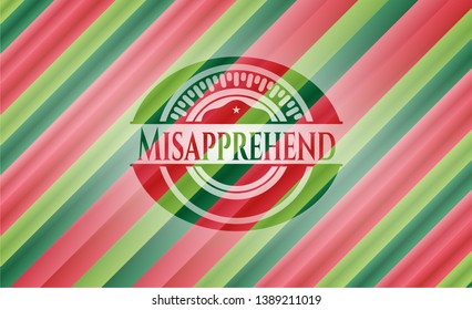 Misapprehend christmas emblem background. Vector Illustration. Detailed.