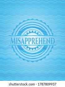 Misapprehend water wave representation style badge. Vector Illustration. Detailed. 