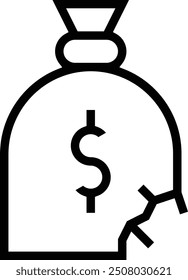 misappropriation icon. Thin linear style design isolated on white background