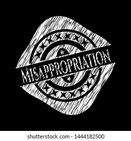 Misappropriation written on a chalkboard. Vector Illustration. Detailed.