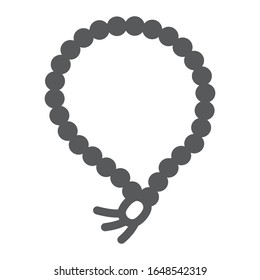 Misbaha glyph icon, ramadan and dhikr, muslim tasbih sign, vector graphics, a solid pattern on a white background, eps 10