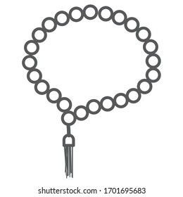 Misbaha glyph icon, ramadan and dhikr, muslim tasbih sign, vector graphics, a solid pattern on a white background
