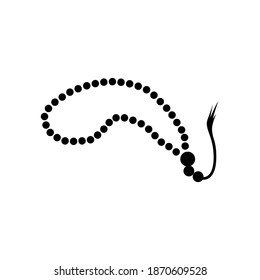 Misbaha linear icon. Dhikr. Thin line illustration. Tespih. Contour symbol. Raster isolated outline drawing