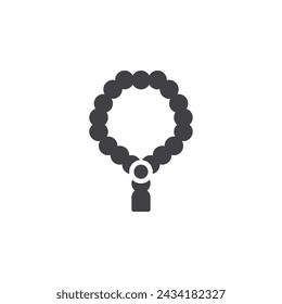 Misbaha or Tasbih vector icon. filled flat sign for mobile concept and web design. Prayer Beads Misbaha glyph icon. Rosary beads symbol, logo illustration. Vector graphics