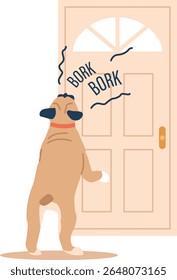 Comportamento impróprio de latir de cachorro na porta