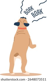 Comportamento errado cão excessivo latido vetor ilustração