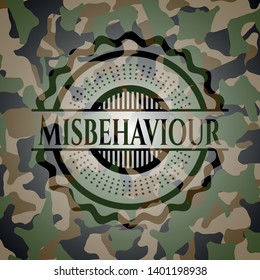 Misbehaviour on camouflaged pattern. Vector Illustration. Detailed.