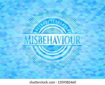 Misbehaviour realistic light blue mosaic emblem
