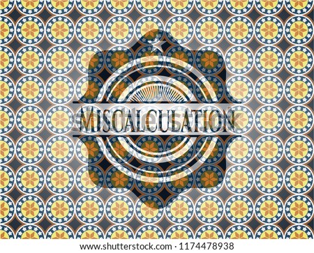 Miscalculation arabesque emblem background. arabic decoration.