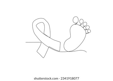 A miscarriage awareness band. Pregnancy and infant loss awareness month one-line drawing