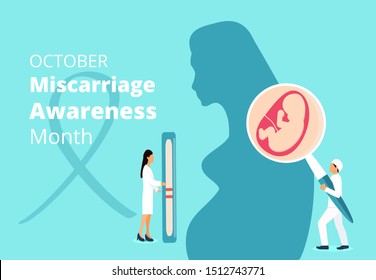 Miscarriage Awareness Month organized in October. World Prematurity Day in November. Spontaneous abortion, noncarrying of pregnancy concept vector for web, banner, flyers.