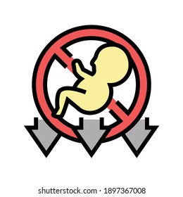 Fehlgeburt Baby-Farbsymbol Vektorgrafik. Babyzeichen für Fehlgeburten. einzelne Symbolillustration